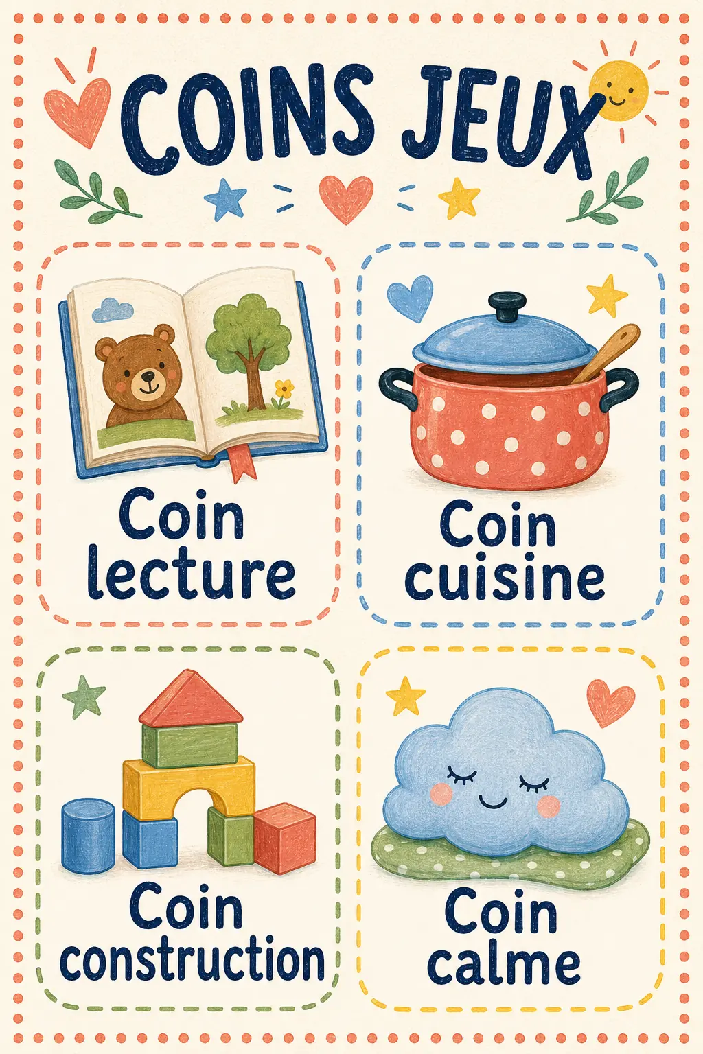 Affichage imprimable Les saisons pour la maternelle.